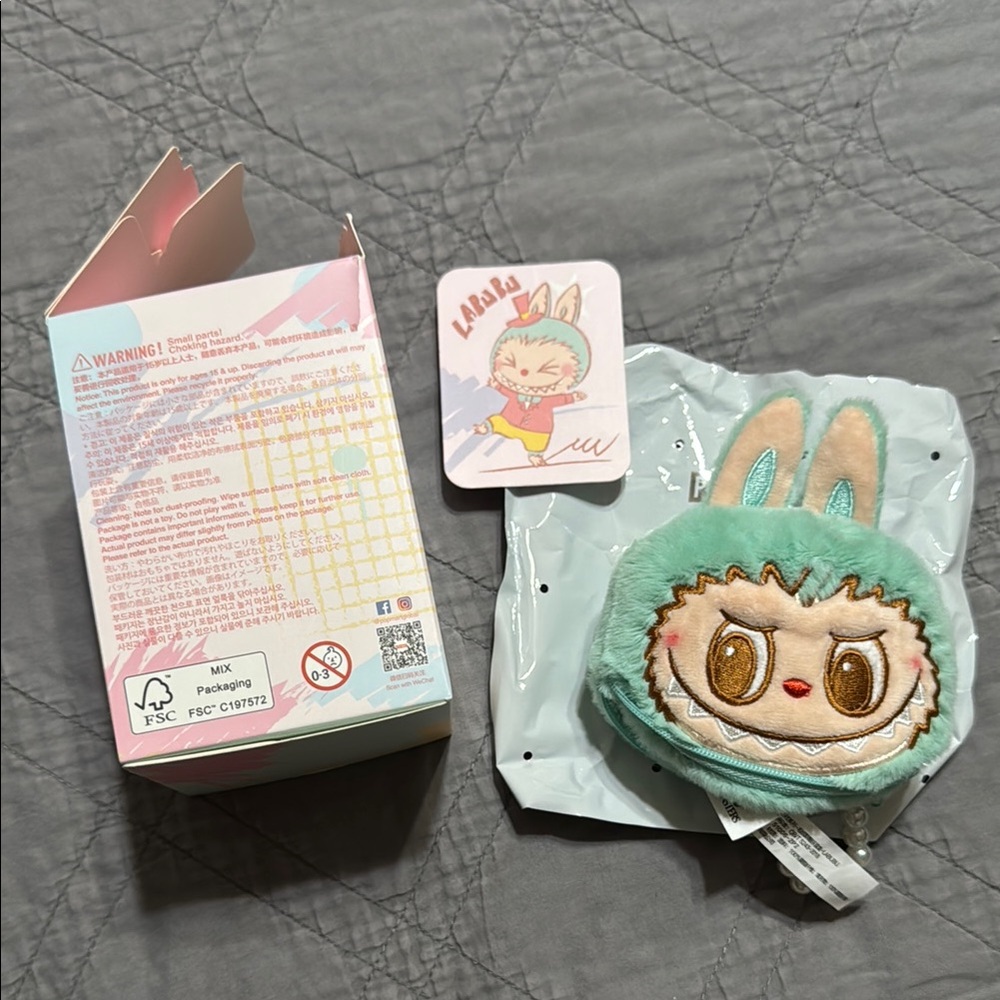 Pop Mart The Monsters Park Reversible Plush Keychain - Mint Pink - Picture 4 of 4